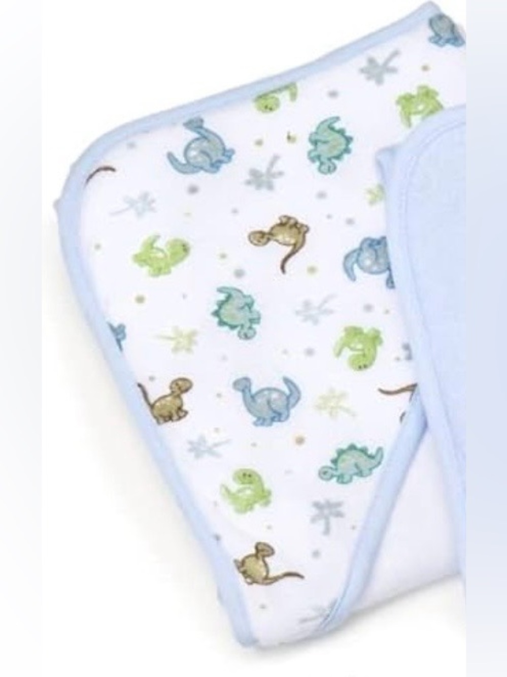 Blue Dinosaur Baby Hooded Towel with 4pc Face/Body Towels
